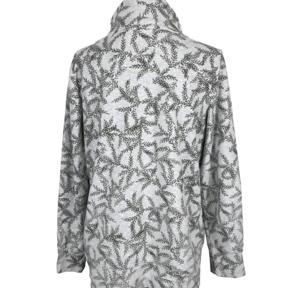 L.L. Bean Cowl Neck Sweatshirt Evergreen Gray Drawstring Tunic Top Womens Med - Picture 4 of 7